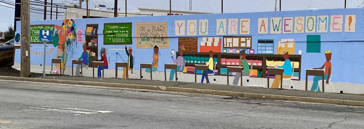 Educator Appreciation Mural Across Street