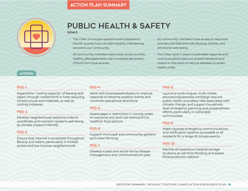 Public Health and Safety Action Plan Summary