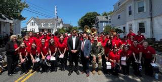 With Rep. Manny Cruz, Veterans Agent Kim Emerling, and the SHS Marching Band at the 2023 Memorial Day ceremony