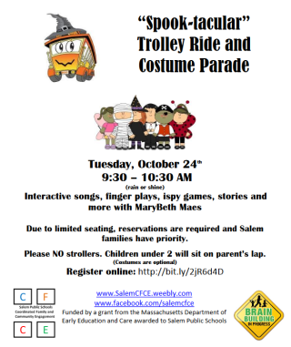 Trolley Ride and Costume Parade flyer
