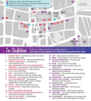 Map of ice sculpture locations