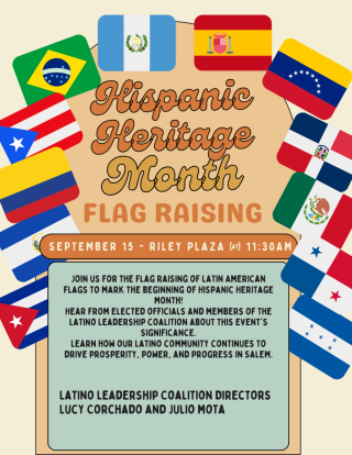 Hispanic Heritage Month flag raising at Riley Plaza, Salem MA September 15, 2023 11:30am