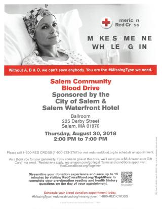 City of Salem & Waterfront Hotel - Red Cross Blood Drive