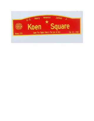 Photo of Koen Square sign