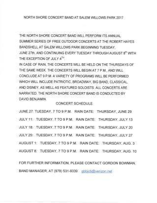 Concert Series Dates